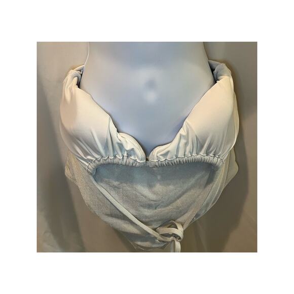 Shade & Shore Silver One Piece Cutout Swimsuit - NWOT - Size L - Picture 6 of 7